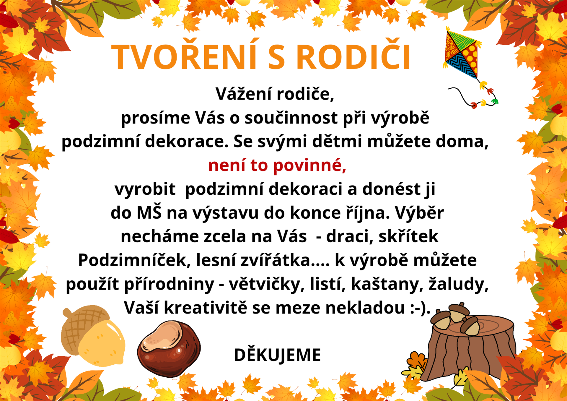Podzimní tvoření s rodiči